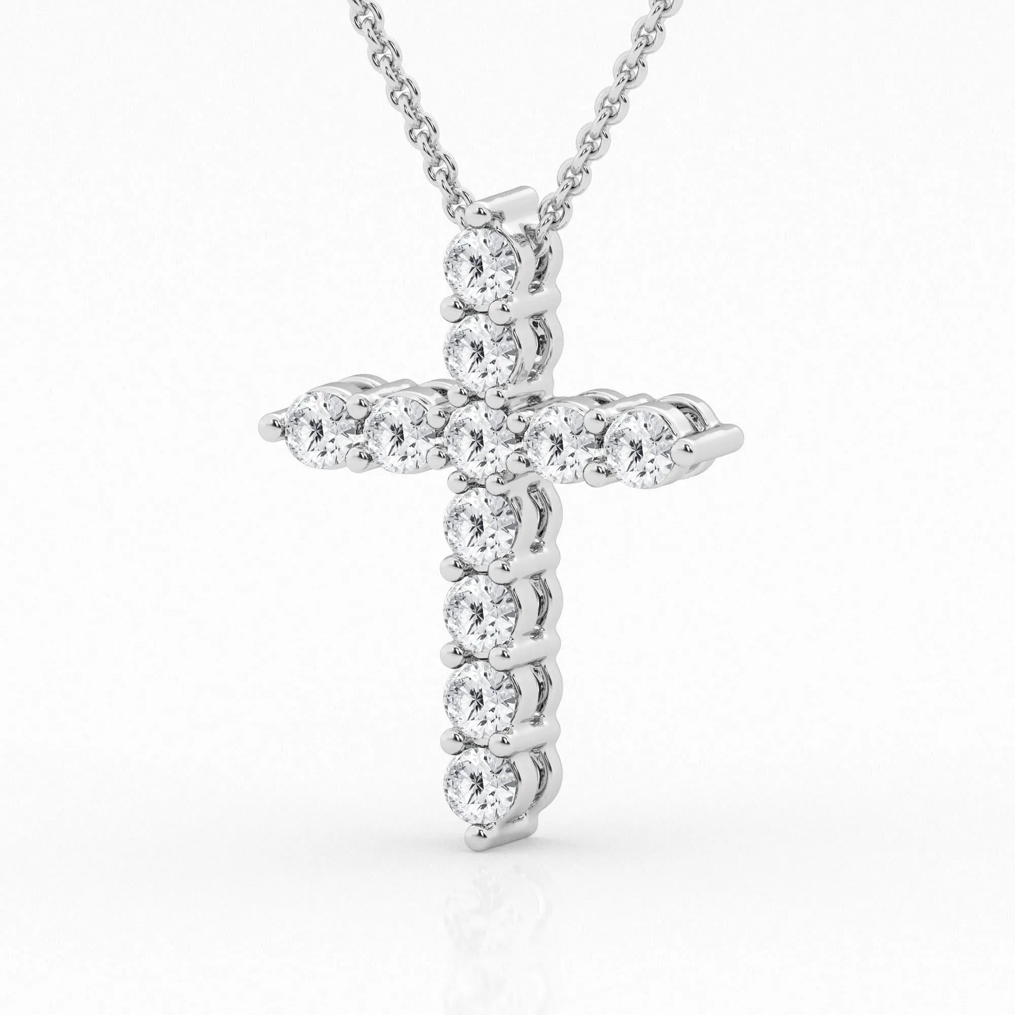 1.00 cttw Lab Diamond Cross Pendant by Mercury Rings