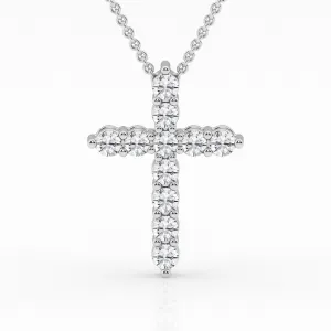 1.00 cttw Lab Diamond Cross Pendant by Mercury Rings