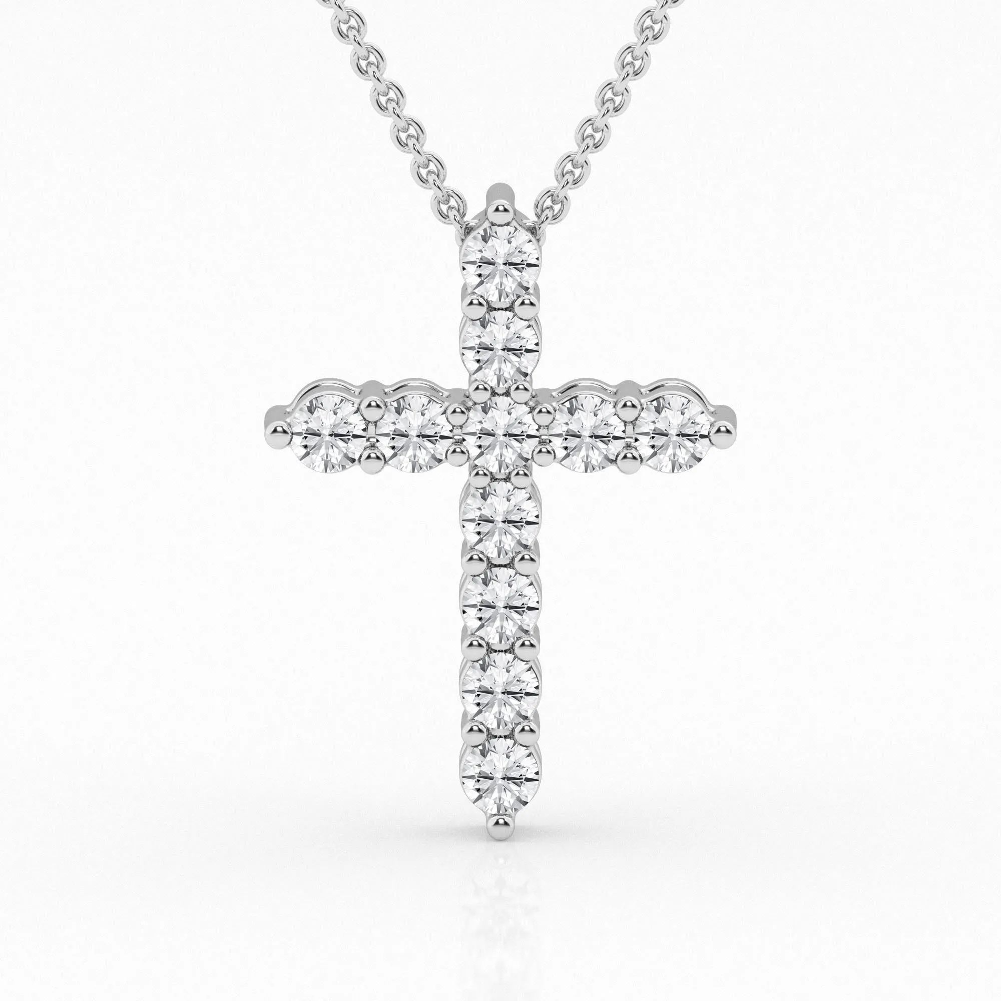 1.00 cttw Lab Diamond Cross Pendant by Mercury Rings