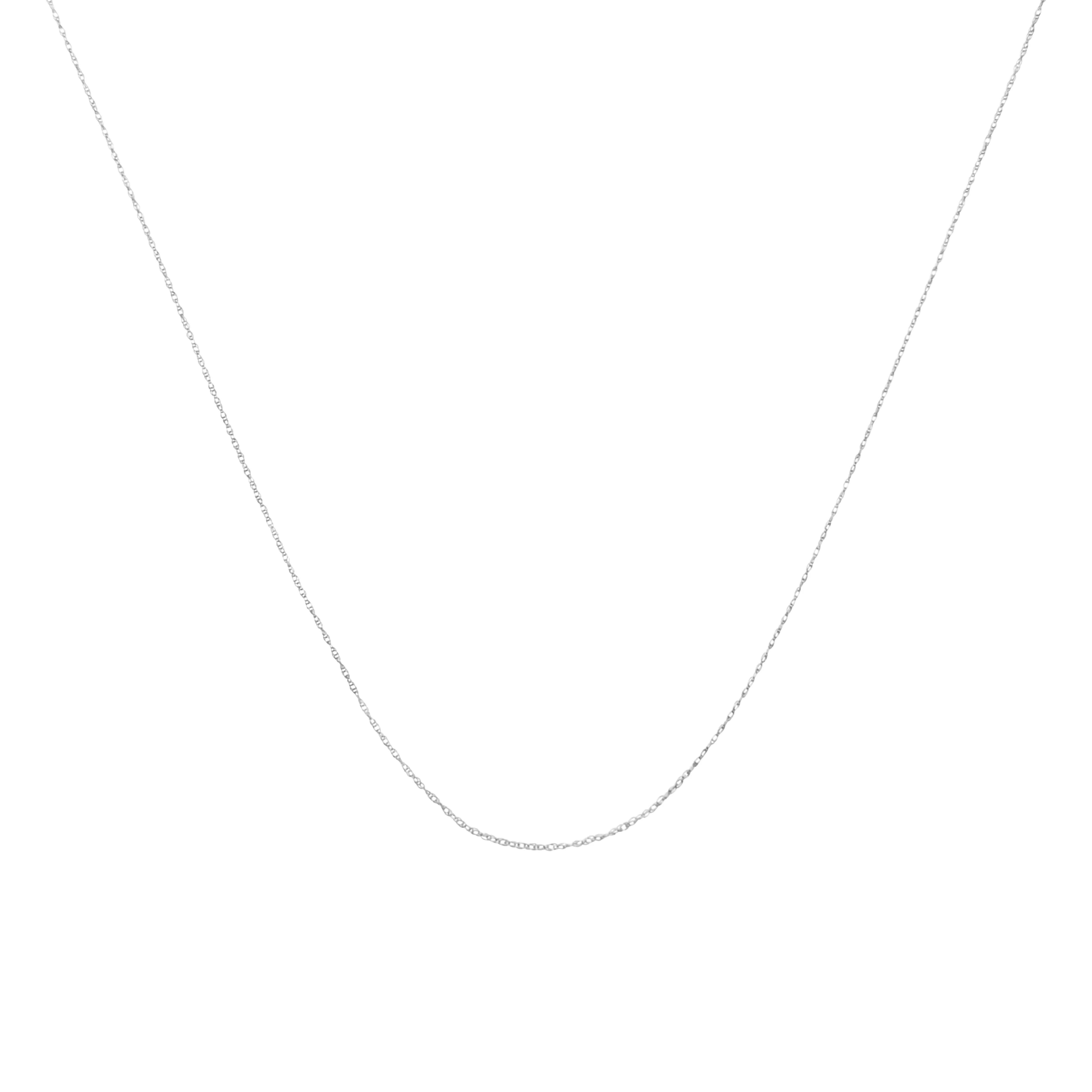 10K Gold 0.5 mm Slender & Dainty Fine Rope Chain Necklace