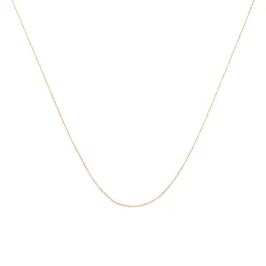 10K Gold 0.5 mm Slender & Dainty Fine Rope Chain Necklace