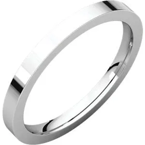 10K White 2mm Flat Comfort Fit Band