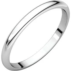 10K White 2mm Half Round Band