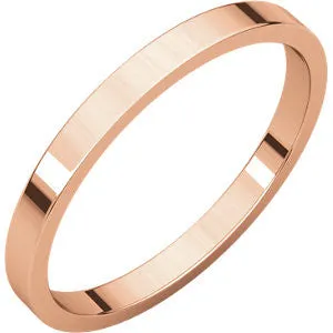 14 K Rose 2mm Flat Band