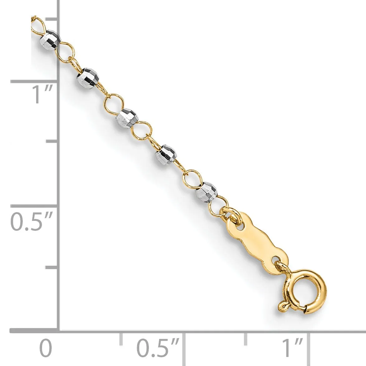 14k Two-tone Gold Circle Chain Beads Anklet