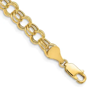 14k Yellow Gold Charm Bracelet, 6-mm, 8-inch, Semi-Solid Link Design