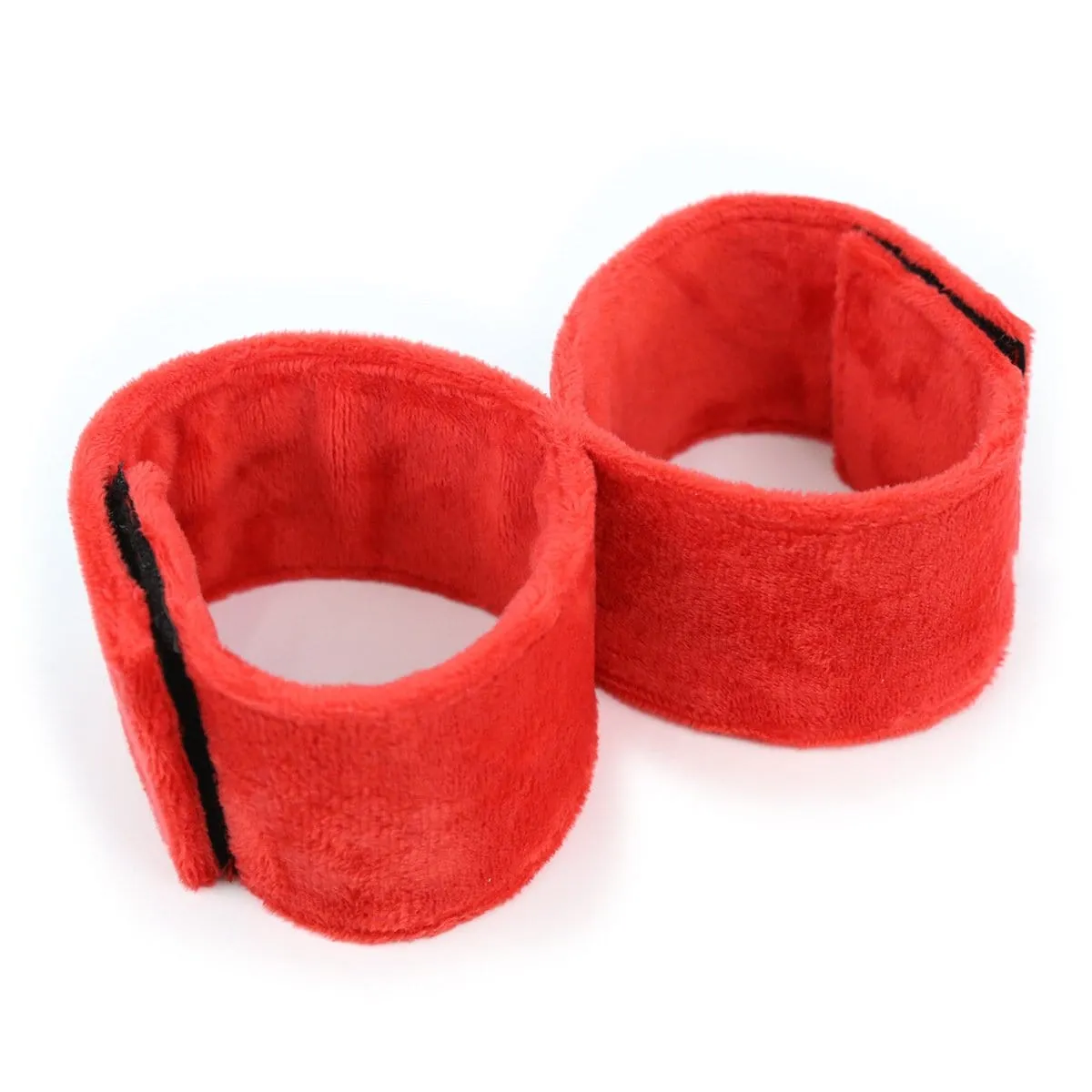 1872MQ      Furry Red Connected Cuffs