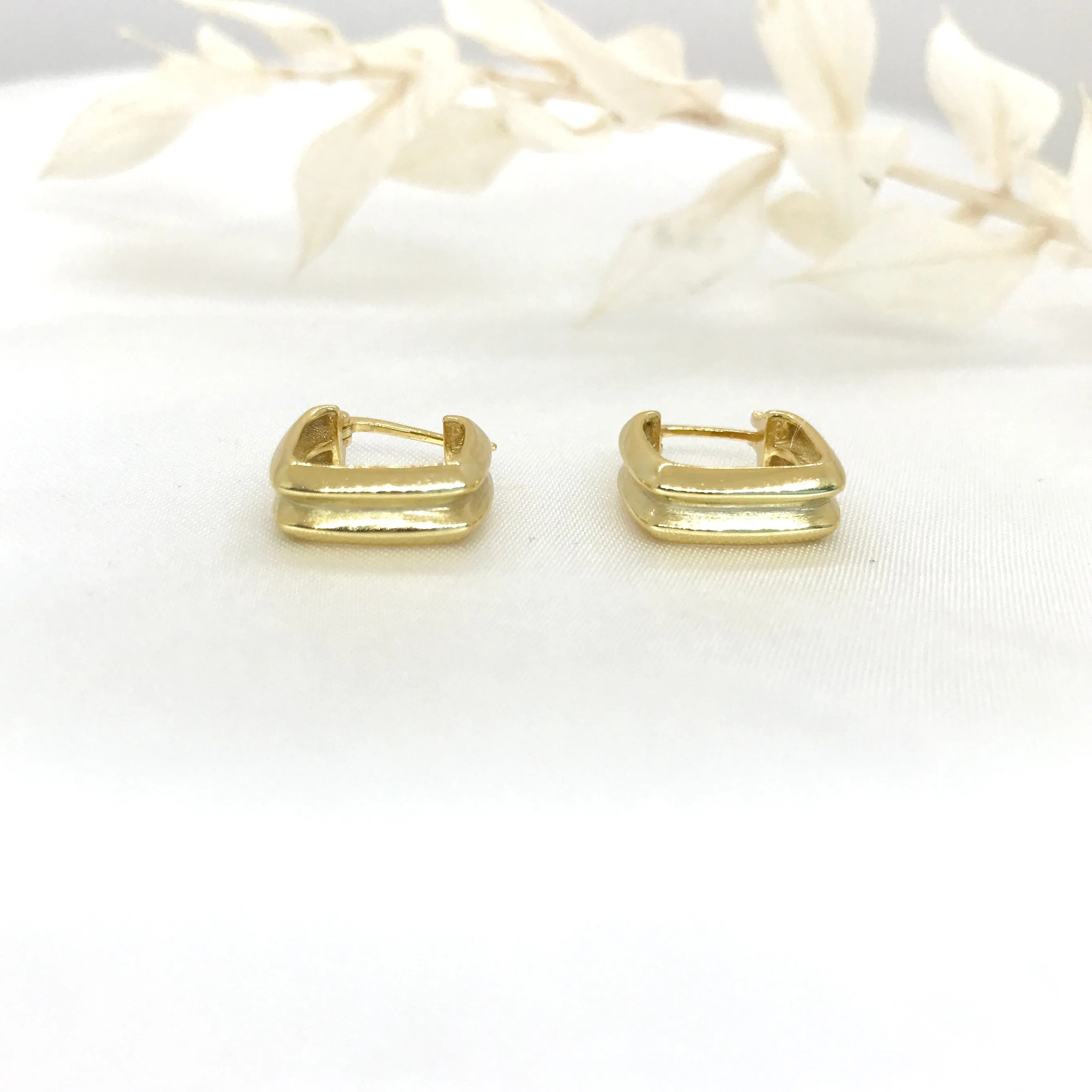 18k/925 Vermeil Be Square Hoops