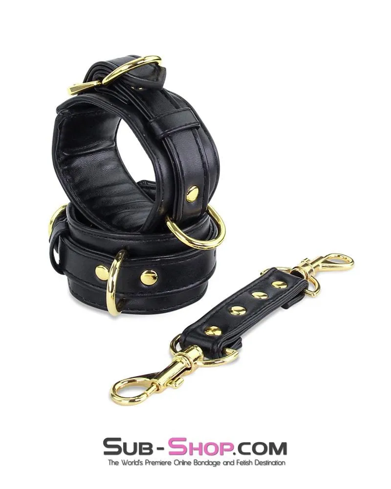 3738M      Gold Standard Padded Supple Wrist Bondage Cuffs with Connector