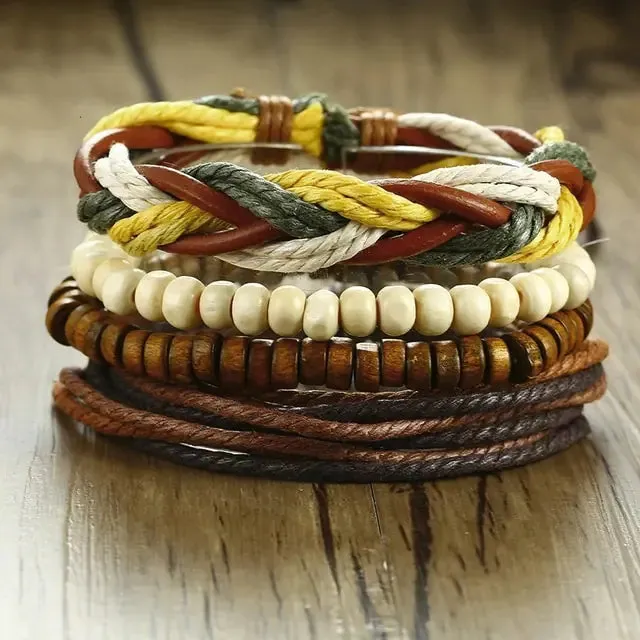 4 Piece Set Braided Bracelets