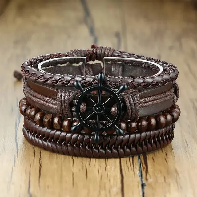 4 Piece Set Braided Bracelets