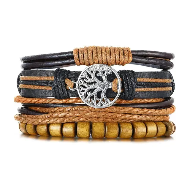 4 Piece Set Braided Bracelets