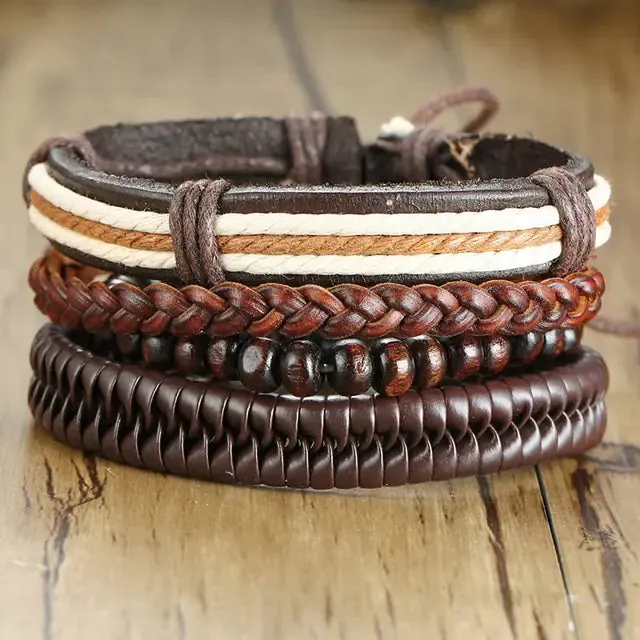 4 Piece Set Braided Bracelets