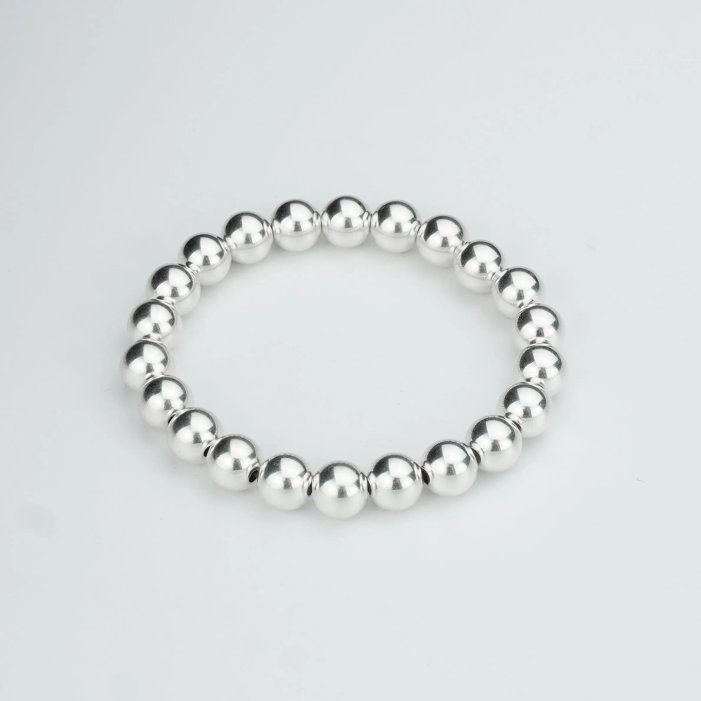 925 Sterling Silver Stretch 10mm Bracelet, 8mm Bracelet, Stacked Bracelets