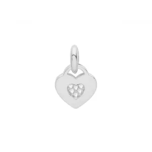 Acotis Silver Pendant Set Rhodium Zirconia Heart G61068