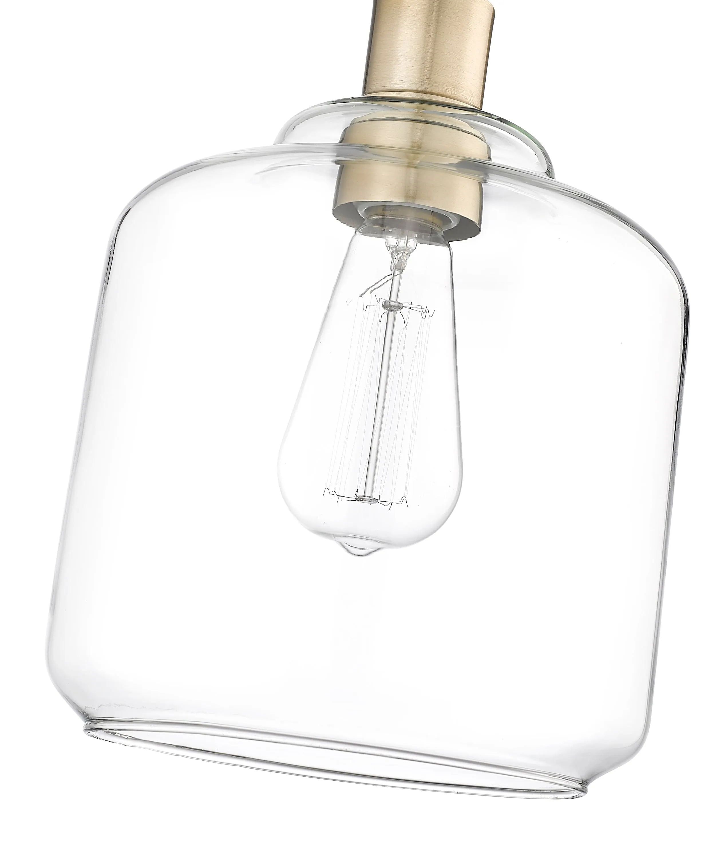 Asheville Mini-Pendant - Modern Gold - Clear Glass - 8in. Diameter - E26 Medium Base