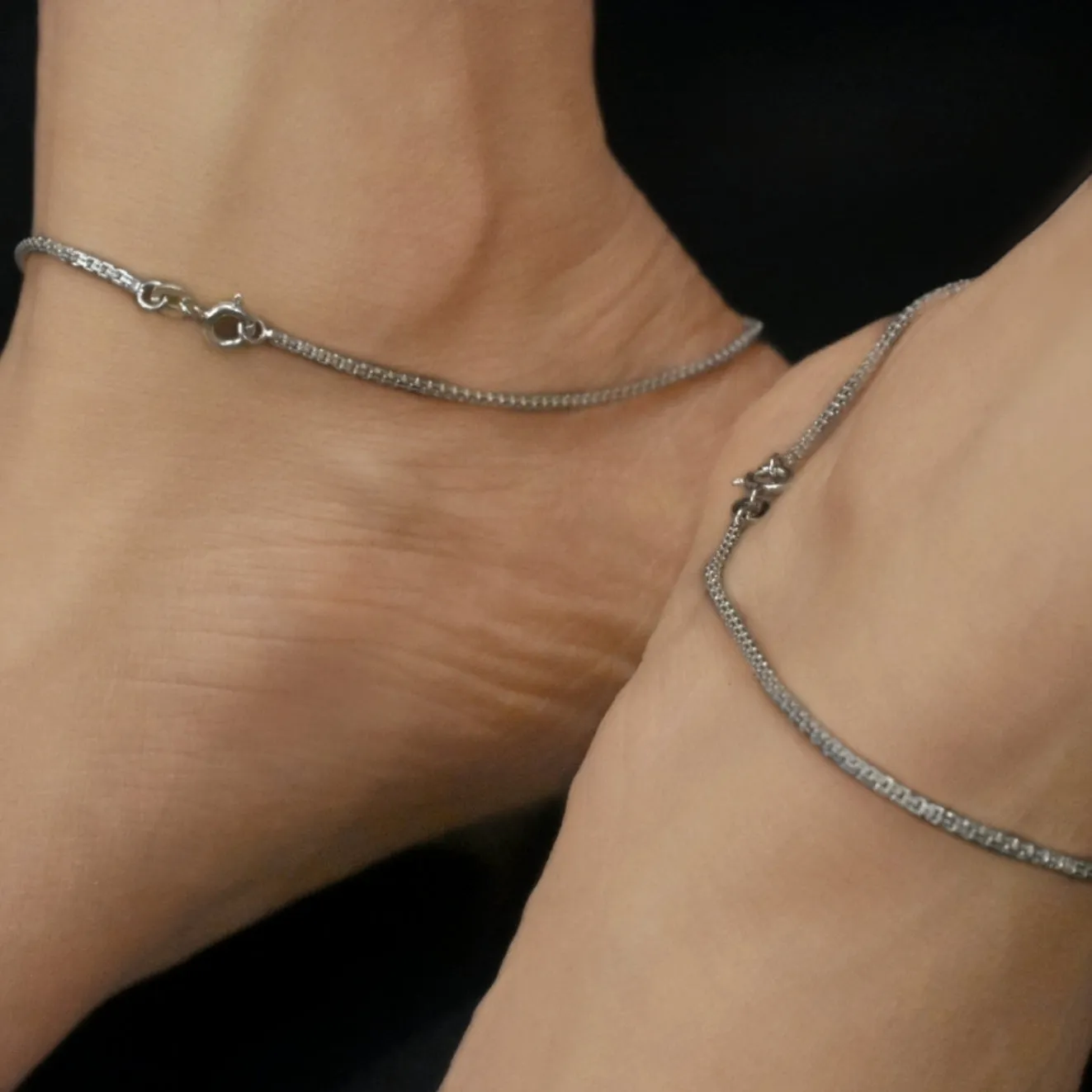 Asp 925 Sterling Silver Chain Anklets