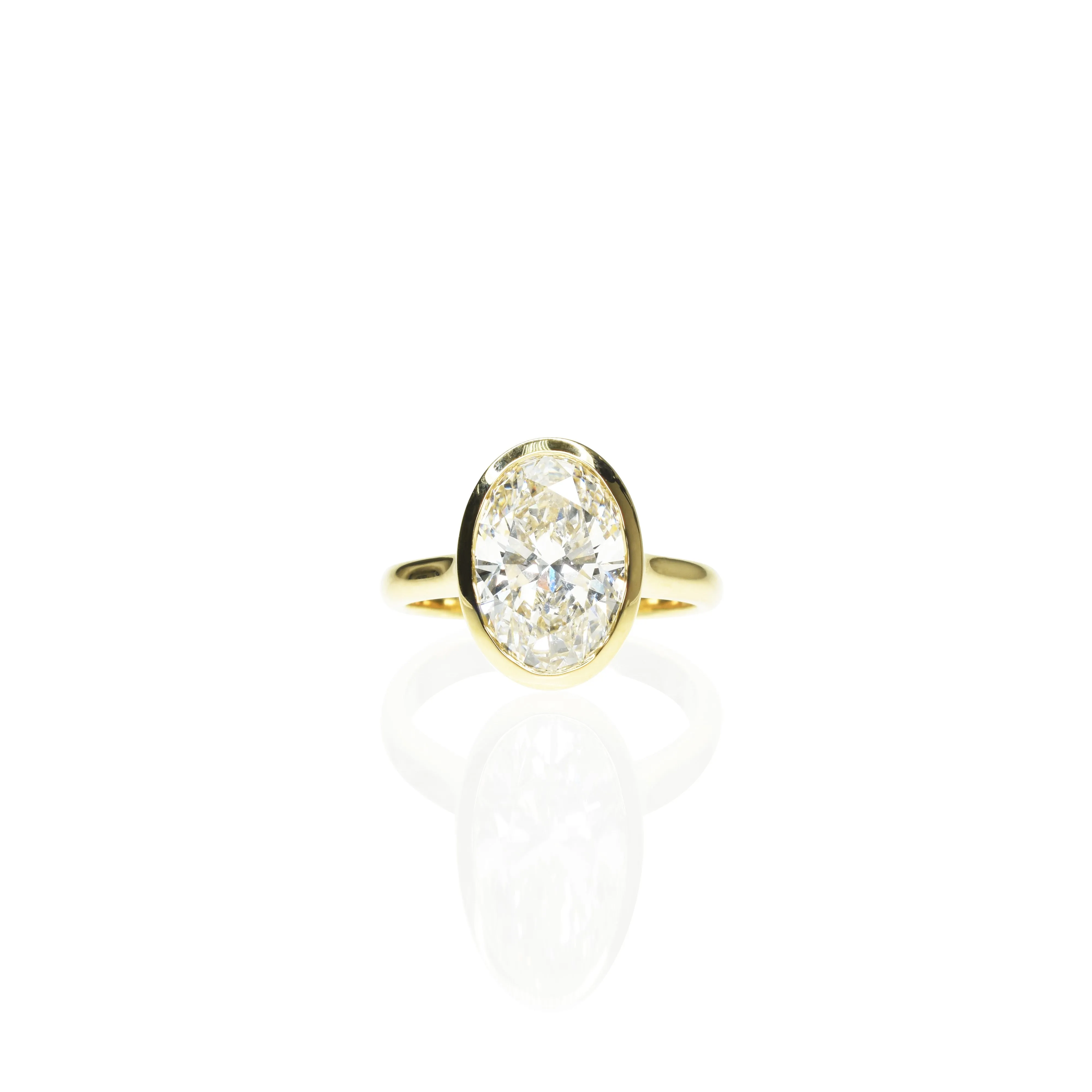 Bezel Set Oval Diamond Ring