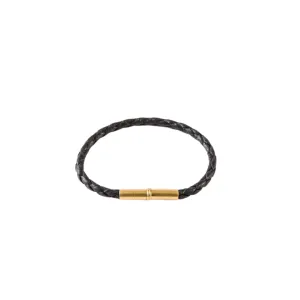 Black Flint Single Waxed Canvas Bracelet, Large