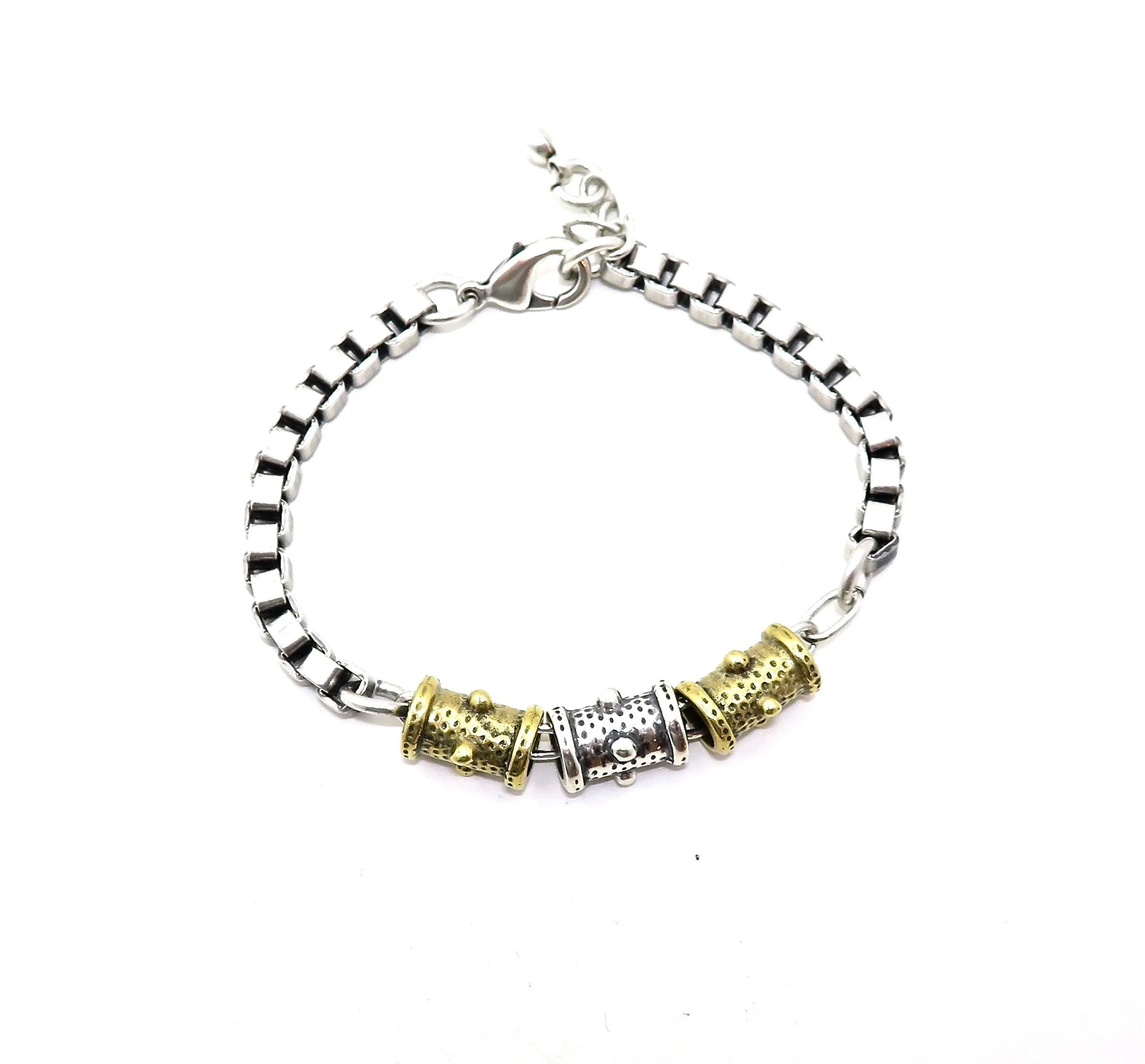 Box Chain With Beads Bracelet