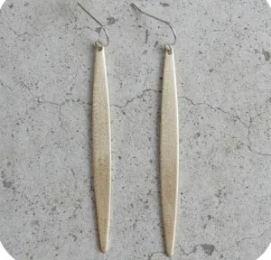 Brass Narrow Oval Earrings - Made in Toronto