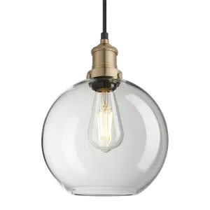 Brooklyn Glass Globe Pendant - 9 Inch - Clear