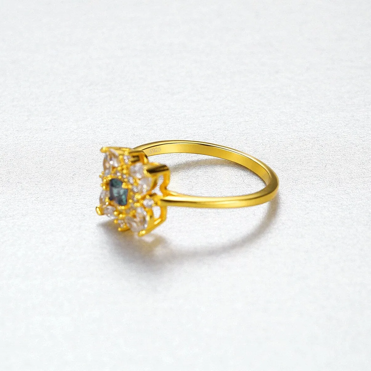 Classic Sapphire Gold Plated Ring