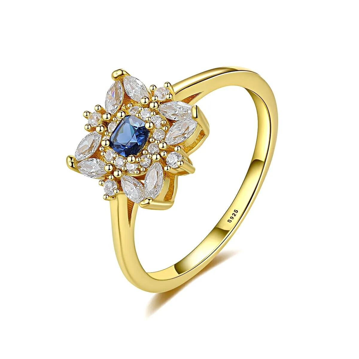 Classic Sapphire Gold Plated Ring