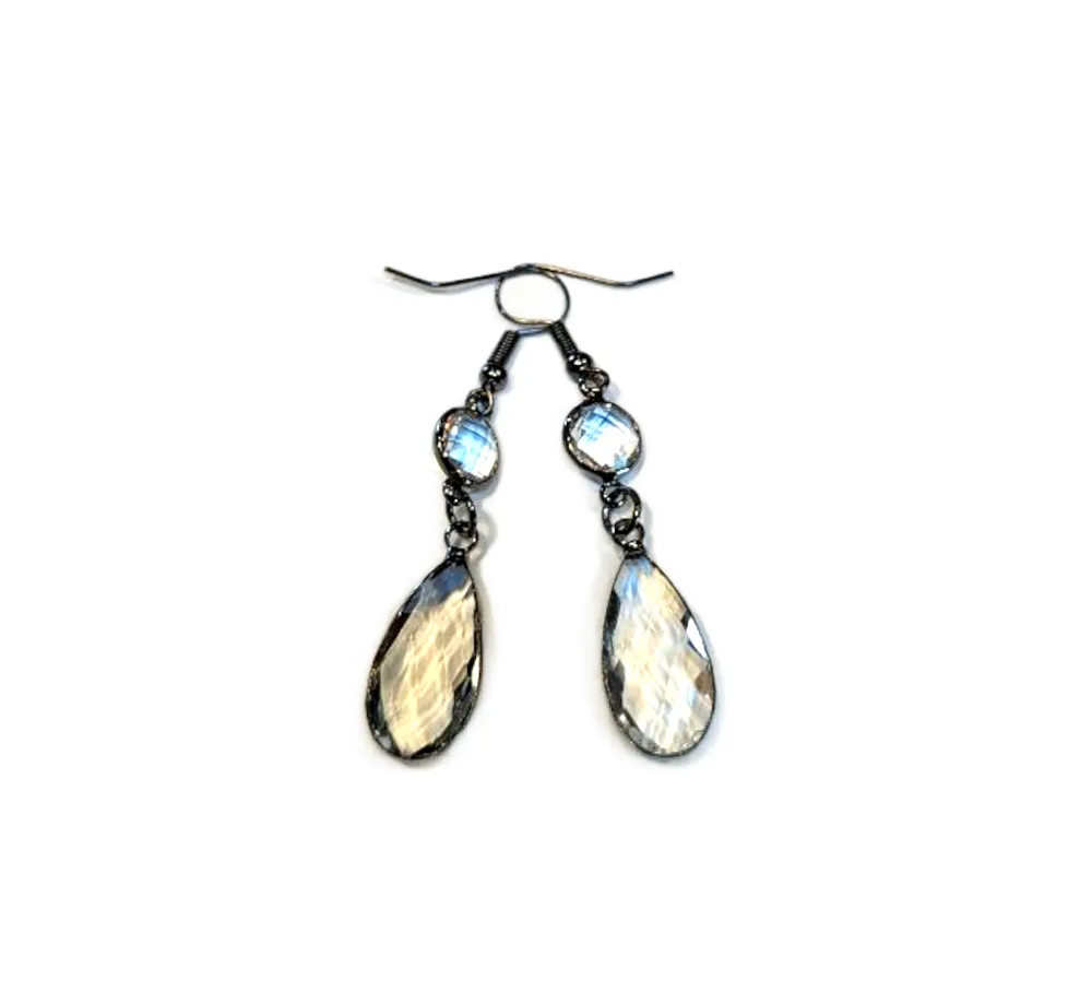 Clear 2 Piece Drop Earrings