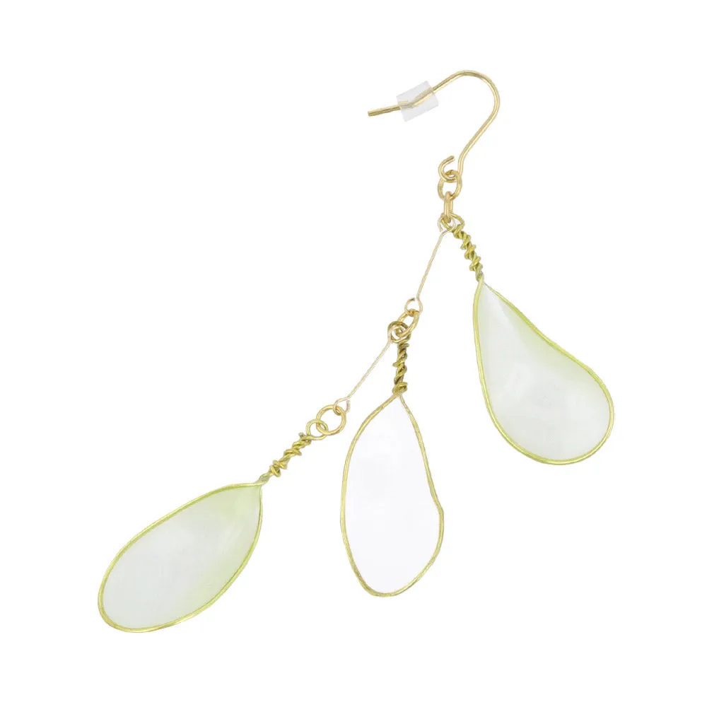 Clear Petal Triple Drop Earrings