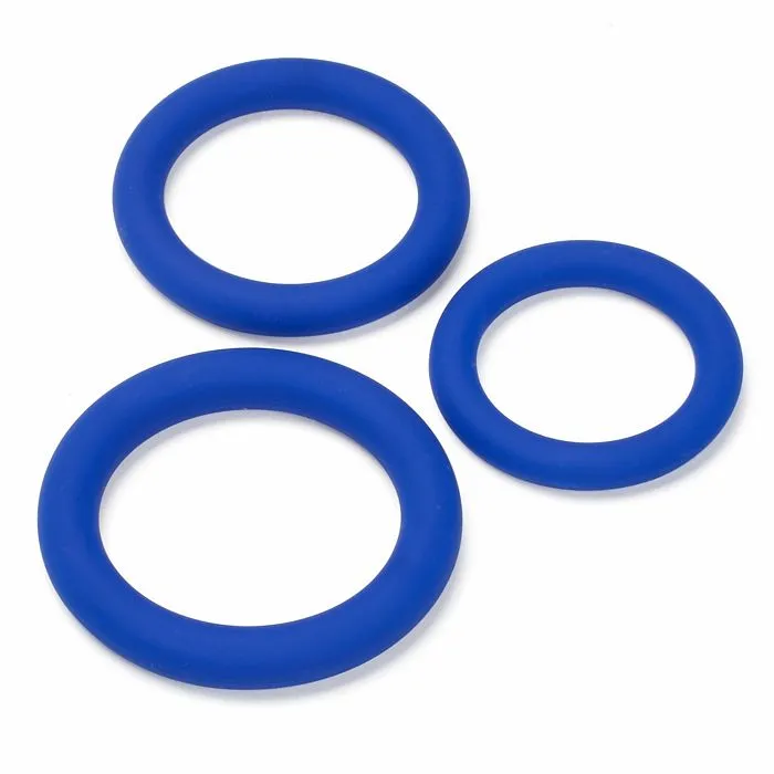 Cloud 9 Pro Sensual Silicone Cock Ring 3 Pack Blue