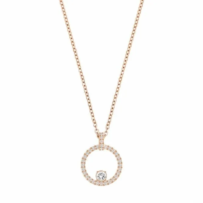 Creativity Circle Rose White Rose Gold-tone Pendant 5202446