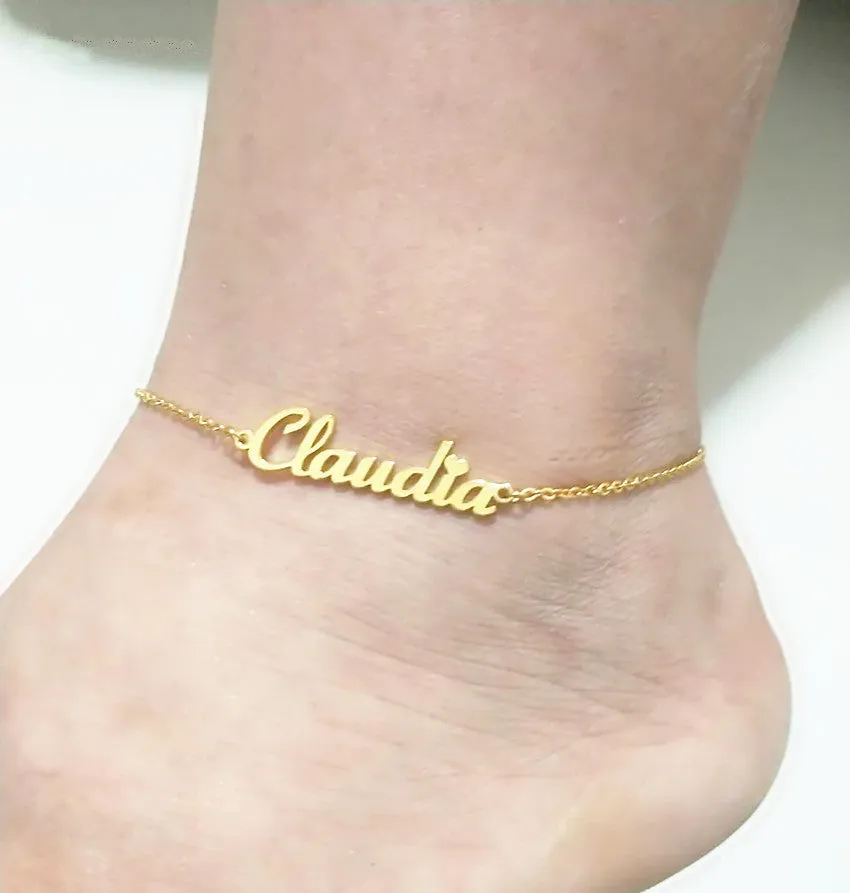 Dainty Custom Name Foot Anklet Bracelets For Women