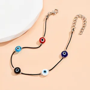 Dainty Devils Eye Anklet Adjustable Foot Jewelry for Women