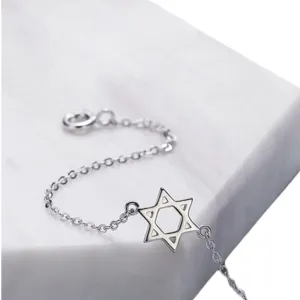 Dainty Star of David Anklet