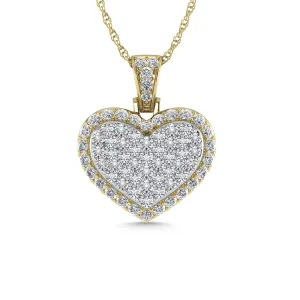 Diamond 1 Ct.Tw. Heart Pendants in 10K Yellow Gold