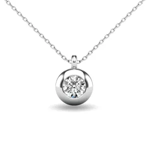 Diamond 1/10 ct tw Bezel Set Pendant in 10K White Gold