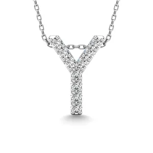 Diamond 1/10 Ct.Tw. Letter Y Pendant in 14K White Gold"