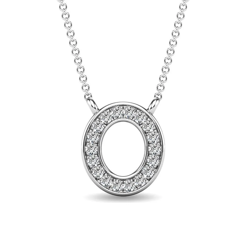 Diamond 1/20 Ct.Tw. Letter O Pendant in 10K White Gold