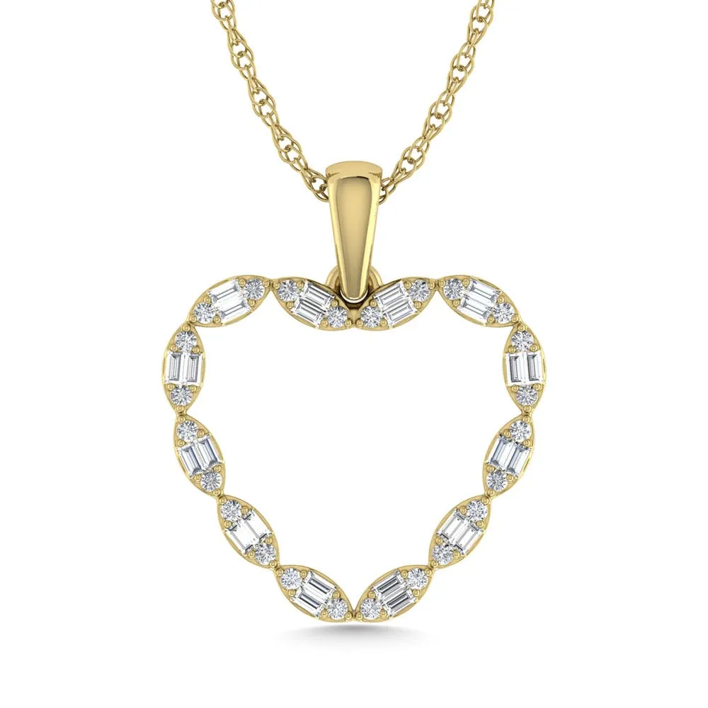 Diamond 1/3 Ct.Tw. Heart Pendant in 10K Yellow Gold