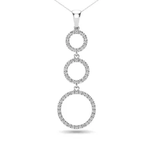 Diamond 1/4 Ct.Tw. Open Circles Pendant in 14K White Gold