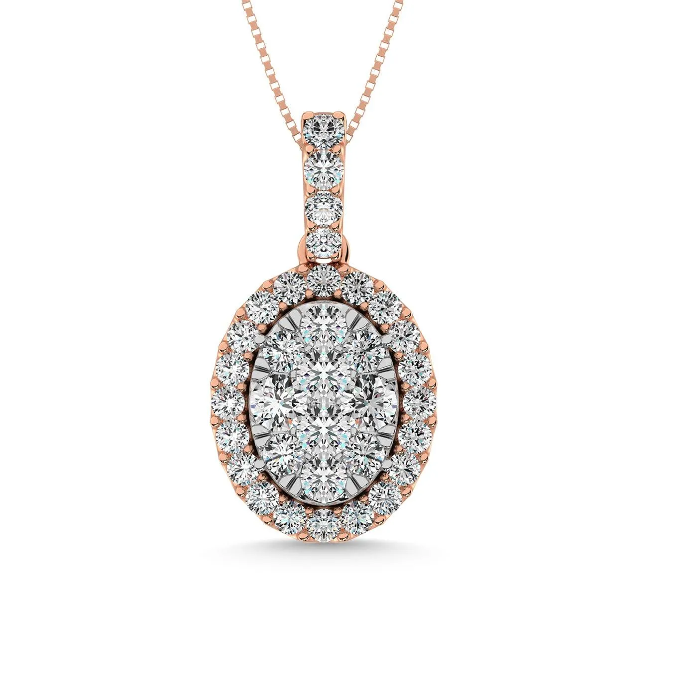 Diamond 5/8 Ct.Tw. Cluster Pendant in 14K Rose Gold