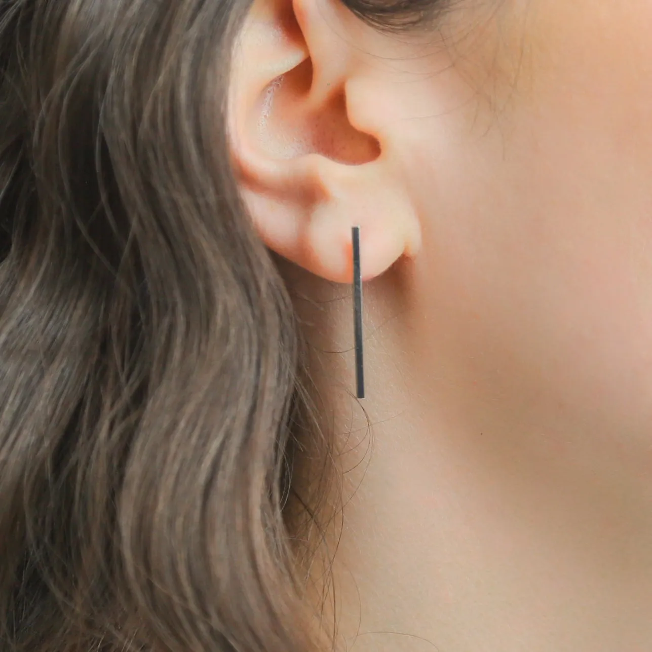 DROP HITCH- Sterling Silver Long Line Earrings