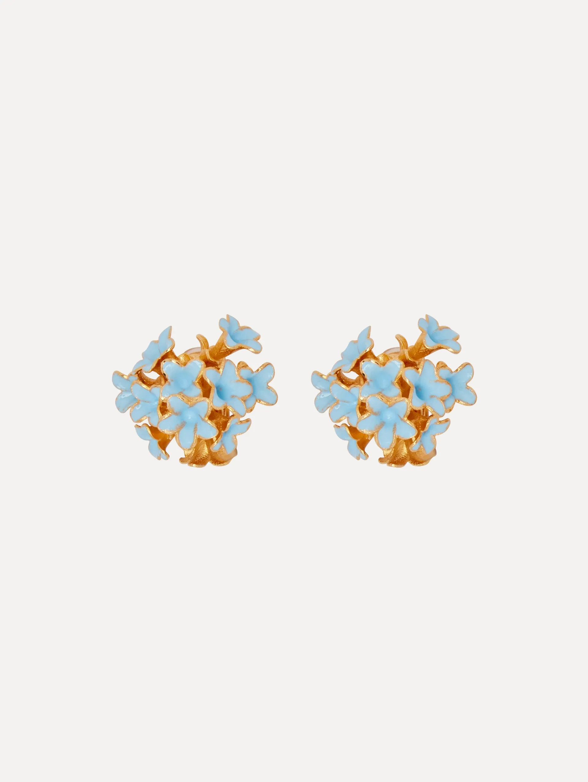 Enamel Bouquet Button Clip-On Earrings