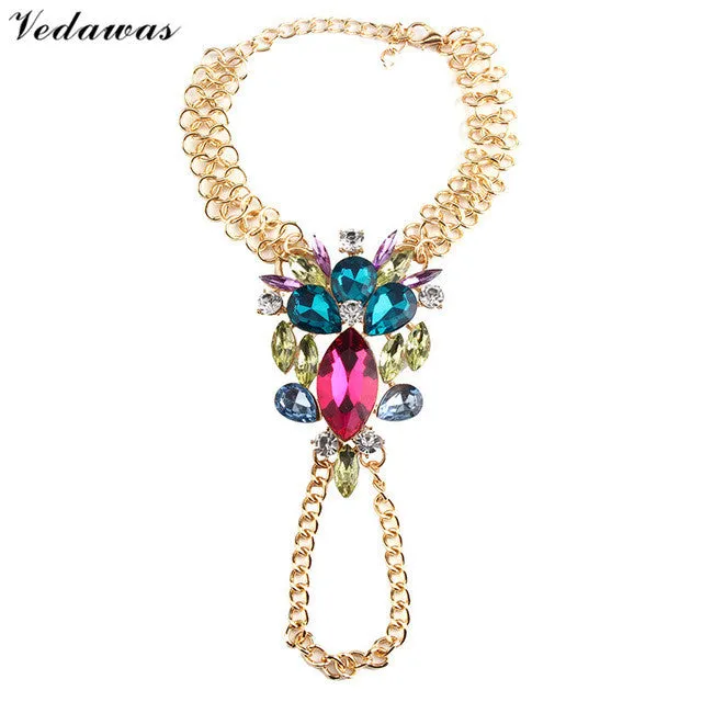 Fashion Multicolor Crystal Rhinestone Boho Anklet