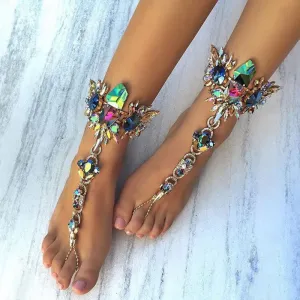 Fashion Multicolor Crystal Rhinestone Boho Anklet