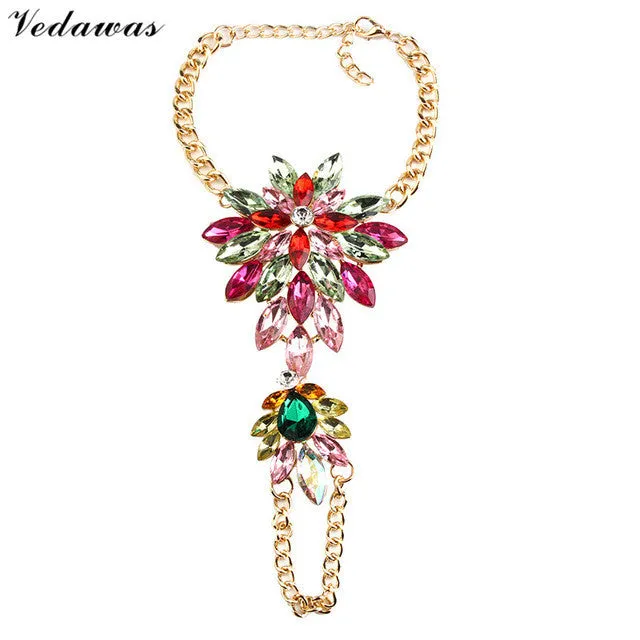 Fashion Multicolor Crystal Rhinestone Boho Anklet