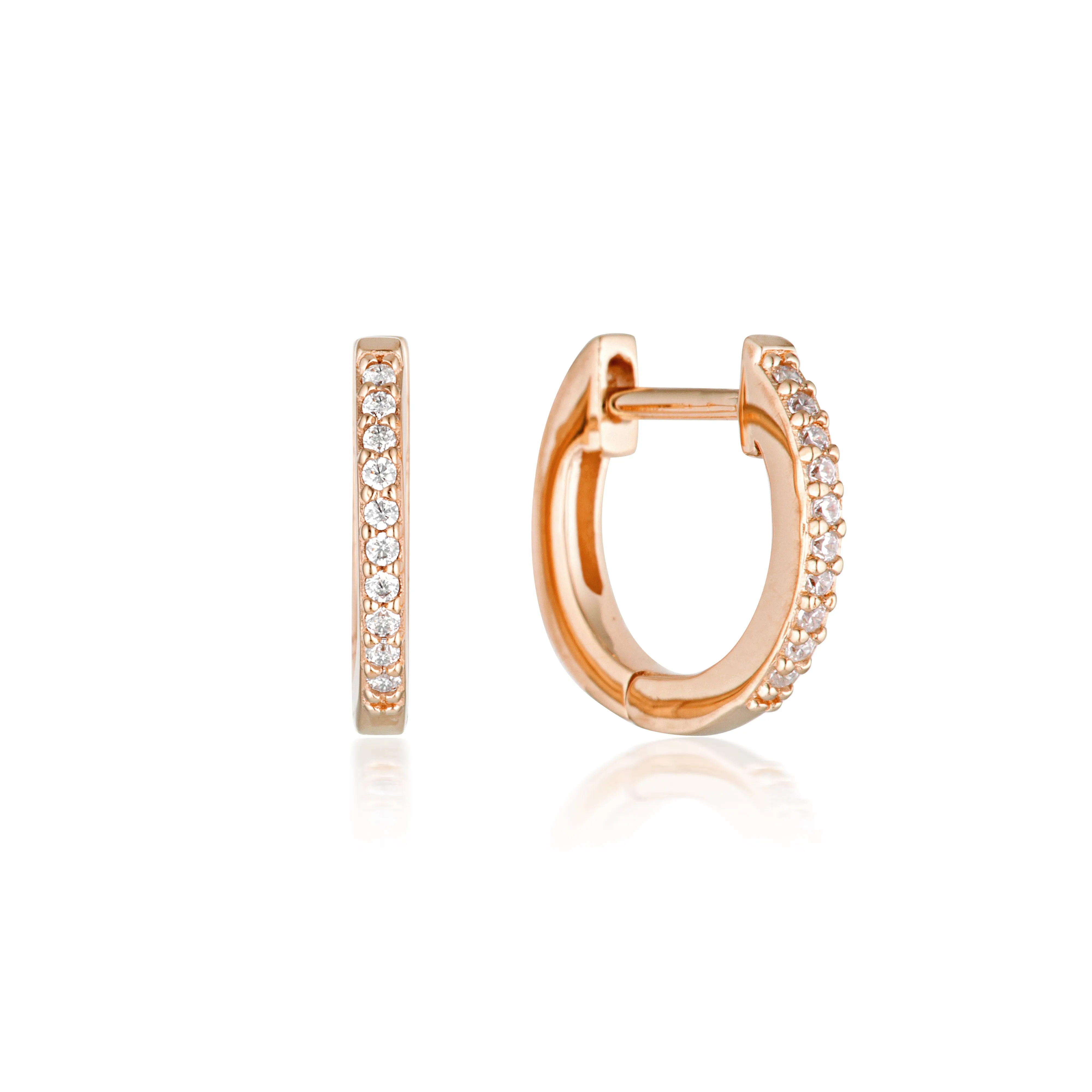 Georgini Noel Nights Rose Gold Plated Sterling Silver Shine Hoop Earrings