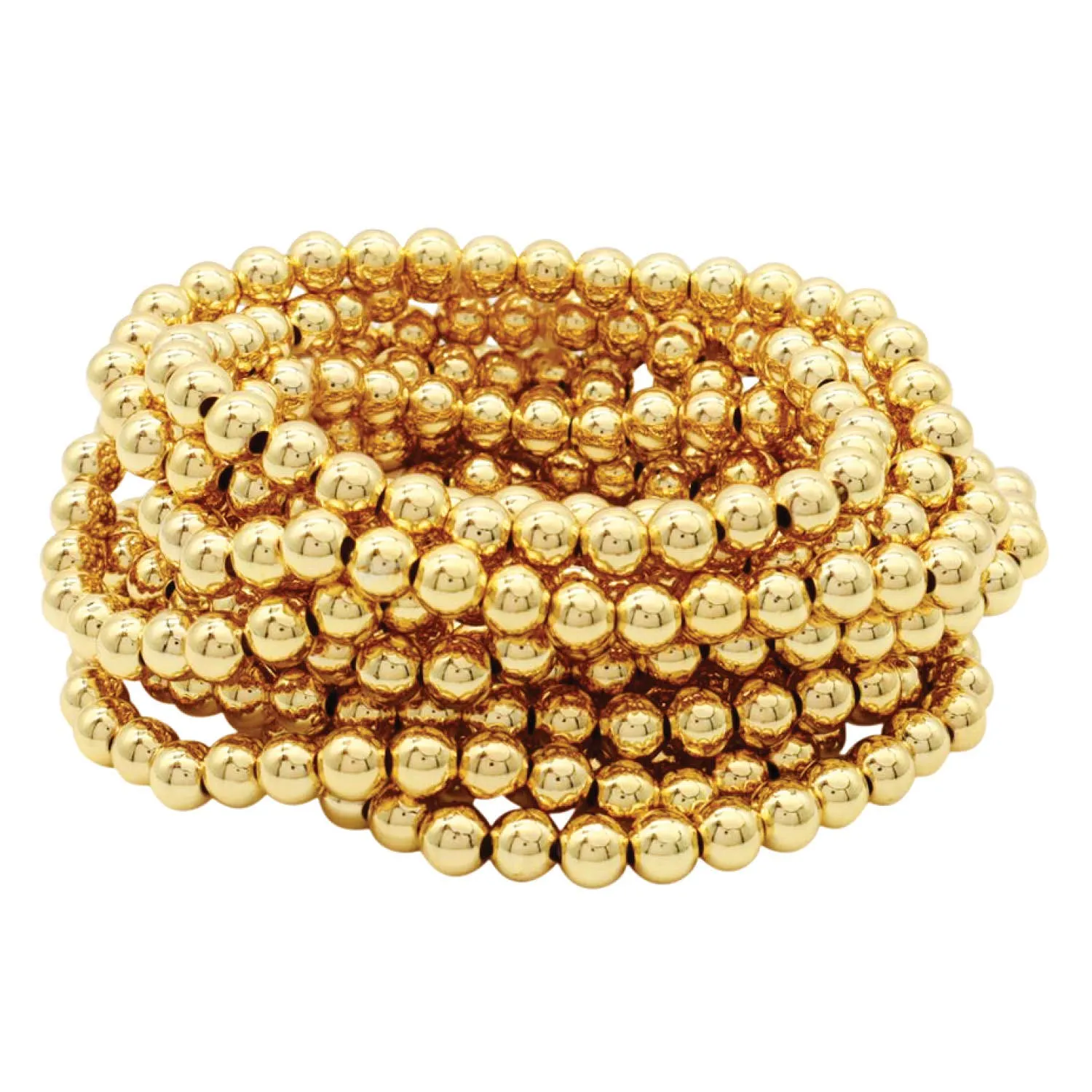 Gold 6mm Beaded Bracelets