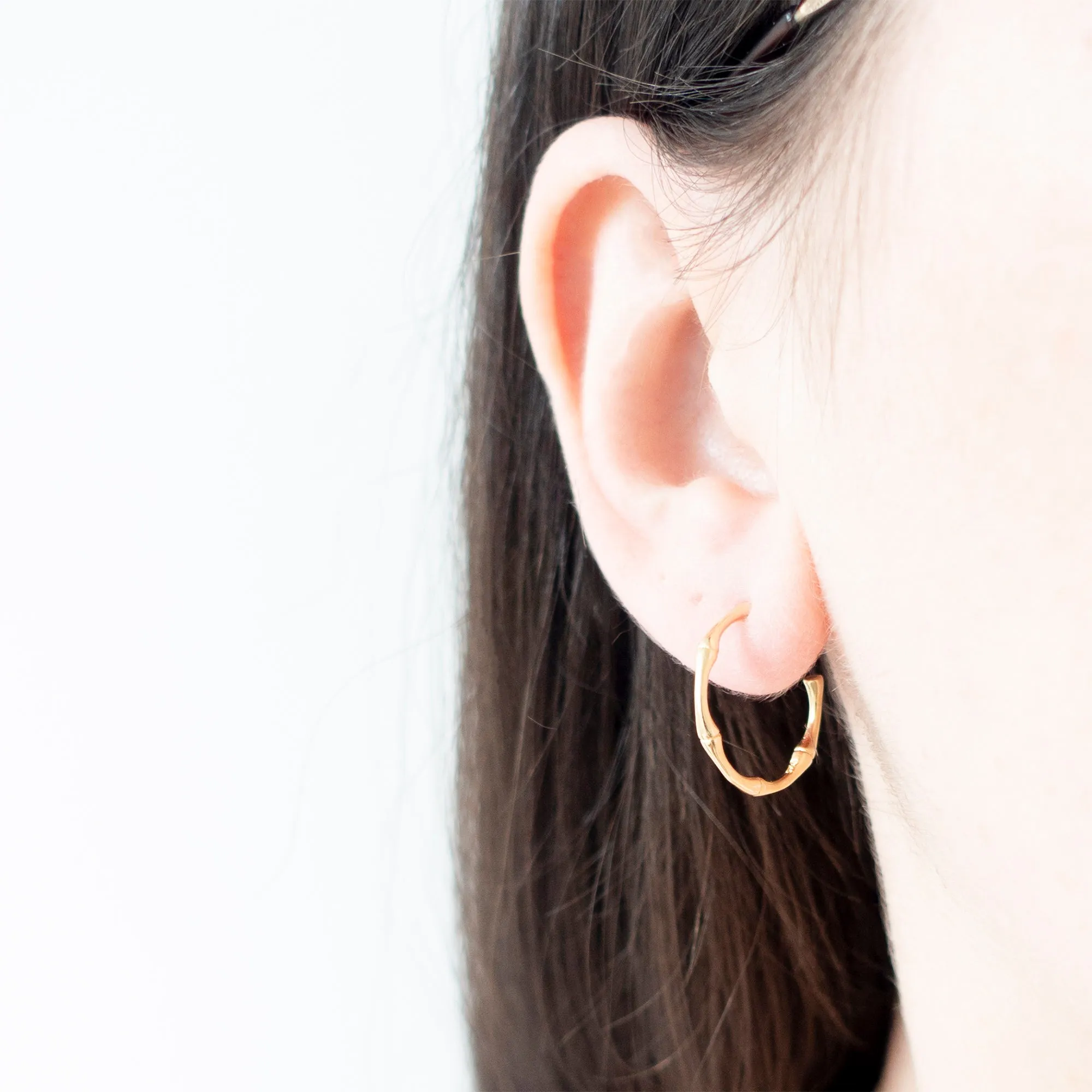 Gold Bamboo Hoops